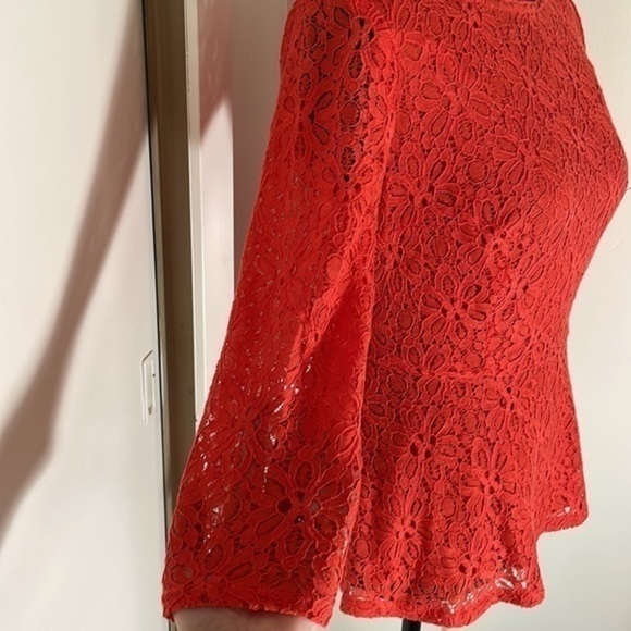 Moulinette Souers Anthropologie lace side zip peplum top size 2 - Picture 7 of 15